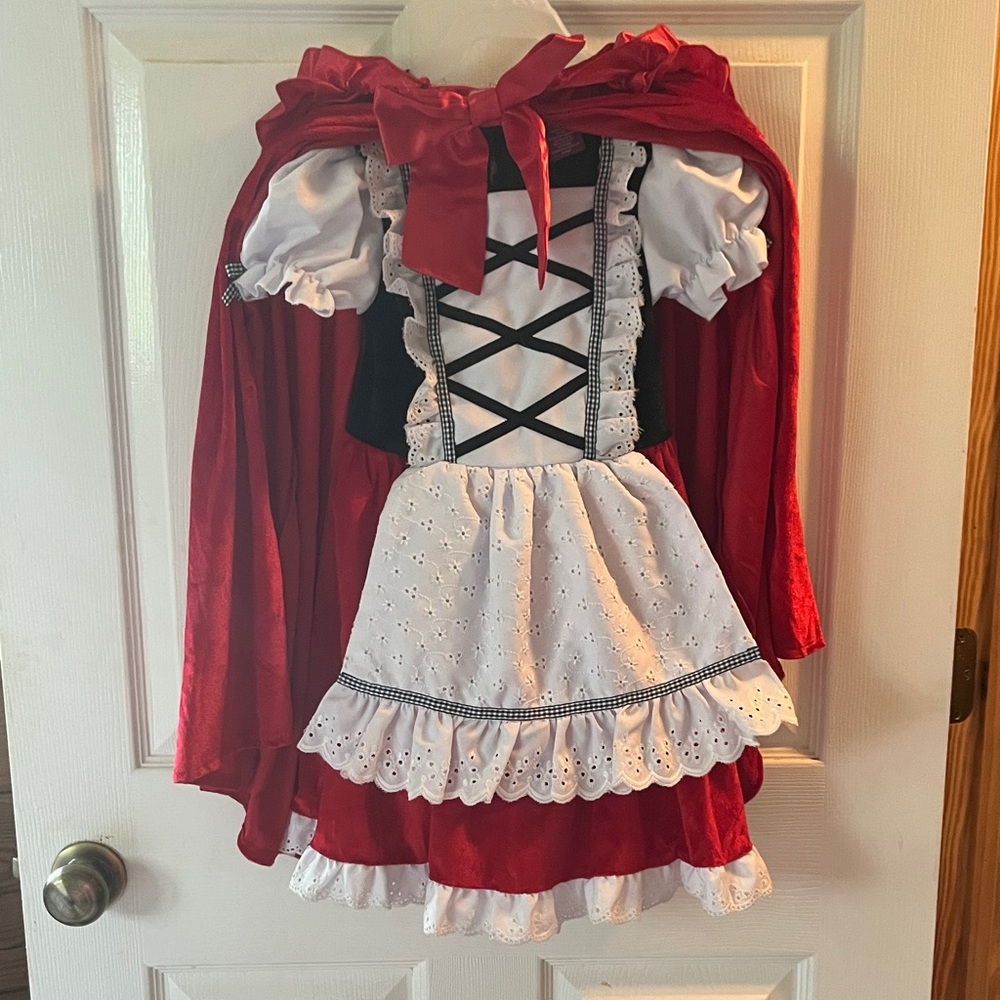 Adorable Little Red Riding Hood Kids Costume with Cape